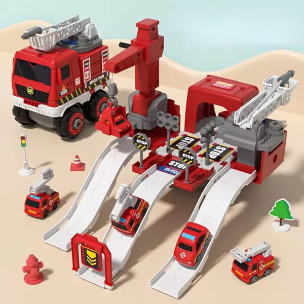 Deformable Fire Truck Sliding Track Set